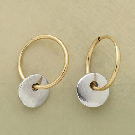 Simple Circle Dual Color Electroplated Earrings