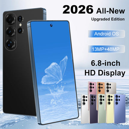 Newly Upgraded 2026 Unlocked Smartphone With Large 6.8 Inch HD Screen 8GB RAM Plus 256GB Storage