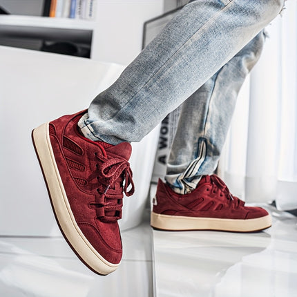Men'S Fashionable Low-Top Skate Sneakers - Vibrant Teal, Faux Cover, Lace-Up Design