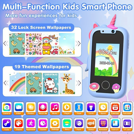 Youngsters's Smart Phone Toy, 2.4-inch Touch Screen Youngsters Learning Toy Mobile with Dual Cameras, Games and Other Functions, Youngsters Traveling, Preschool Learning Toys as Birthday Gifts for Girls and Boys Aged 3-10 Yea