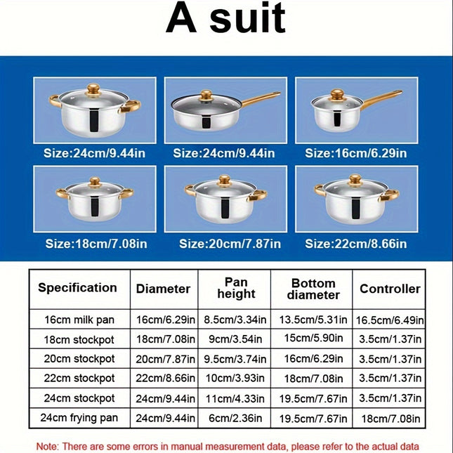 12-Piece Stainless Steel Pots and Pans Set  Heavy-Duty, Food-Grade, Multipurpose Stockpot