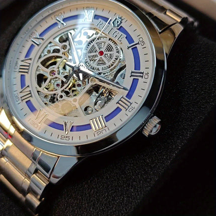 Men's fully automatic mechanical watch luxury sports stainless steel hollow