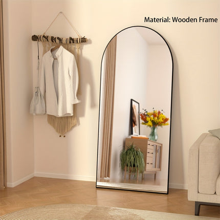 Full Length Mirror, Floor Mirror With Stand, Leaning Wall Mounted Floor Standing Mirror With Aluminum
