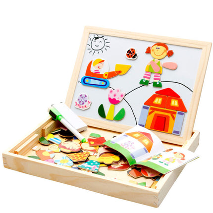 Wooden children's magnetic puzzle imposition