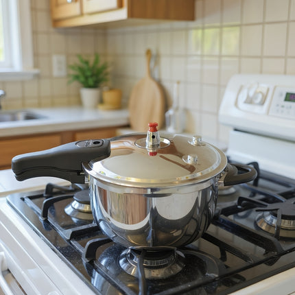 30/32cm Stainless Steel Pressure Cooker  Red Valve Safety Design, Gas/Induction/Outdoor Use