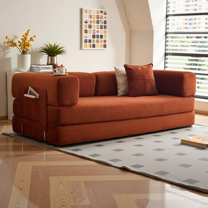 Sofa Bed | Convertible Floor Boneless Couch with Comfy Pillow, Modular Modern Corduroy Sofa