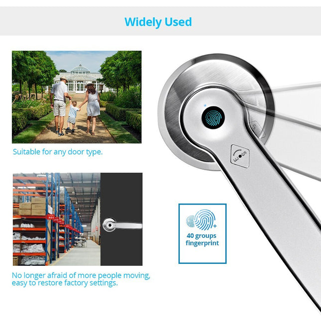 Indoor zinc alloy fingerprint handle lock