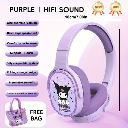 Wireless Headphones with Telescopic Arm, Wireless, HiFi Sound, TF Card Slot, Ergonomic Earmuffs & Plush