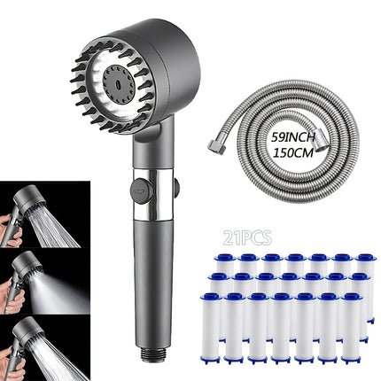 4-Speed High Pressure Shower Heads with Filter Cartridges Set, Water-Saving Shower Head