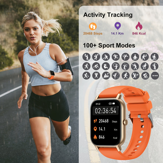 Smartwatch (making/answering Calls), Female And Male Fitness Activity Tracker, Smartwatch with Multiple Sports Modes,