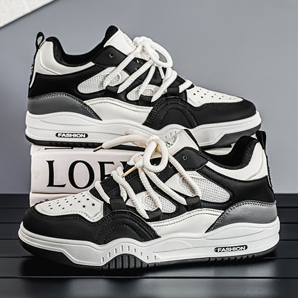 White & Green Casual Sneakers with Breathable Mesh, Durable PVC Sole,
