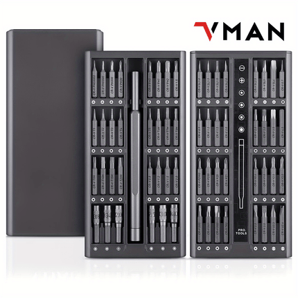 63 in 1 Precision Screwdriver Set | Small Steel Screwdriver Set with Flat and Phillips Heads,