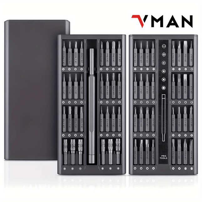 63 in 1 Precision Screwdriver Set | Small Steel Screwdriver Set with Flat and Phillips Heads,