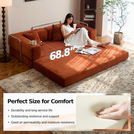 Sofa Bed, Convertible Floor Sofa, Leisure Sofa Bed, Corduroy Folding Mattress, Lounge Sofa