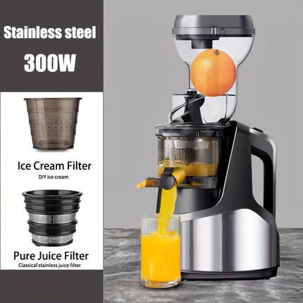 Juicer, 300W Slow Masticating Machines with Large Feed Chute Fit Whole Fruits