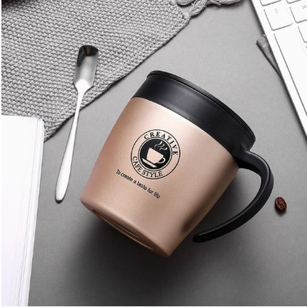 YIHAO New Fashion Double Wall Stainless Steel Handsel a spoon Thermoses Vacuum Flasks Business Portable Thermal Insulation Cup