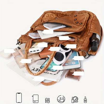 Women'S Vintage Handbag with Detachable Strap