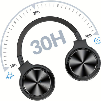 Playtime Wireless 5.2 Active Noise Canceling Over-Ear Headphones Microphone, USB Charging