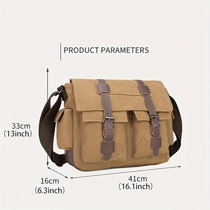 Large Capacity Vintage Crossbody Bag, Reasonably Partitioned, Durable And Washable Shoulder Bag