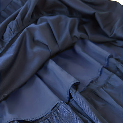 Thick Corduroy Women's Skirt, Autumn and Winter Pleated Cake New Long Dress, Patchwork A-Line Dress
