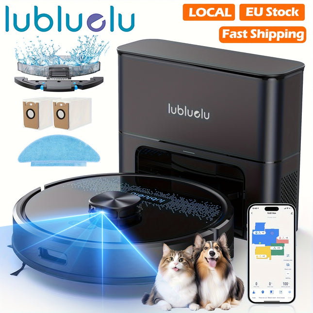 Lubluelu SL60MAX Robot Vacuum with Self-Emptying Feature, 4500Pa Suction Power