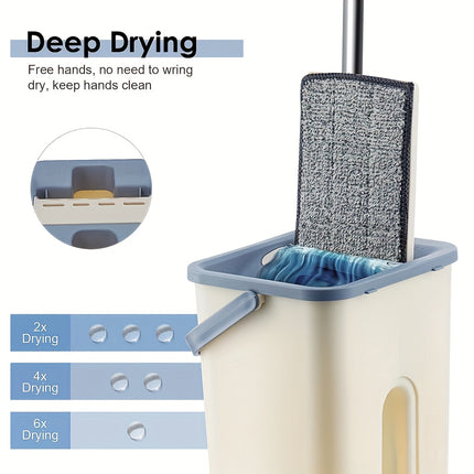 Lightweight Mop Household Floor Mop And Bucket Set - Wet And Dry Cleaning, Water Scraping Bucket