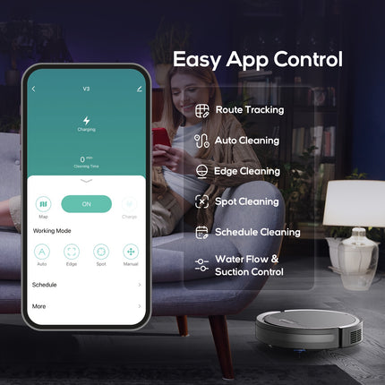 Robot Vacuum Cleaner, 4000pa Max Power Suction, Scheduled Cleaning, Automatic Recharge