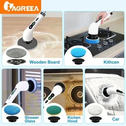 Electric Spin Scrubber, Household Wireless Cleaning Brush, Two-Speed Cleaning Speed