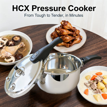 6L Pressure Cooker Overflow-Proof, Heavy-Duty Construction, Compatible with All Stovetops