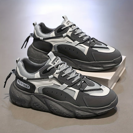 Men'S Lace-Up Sneakers, Lightweight Athletic Shoes for Men, Featuring Good Grip, Slip-Resistant