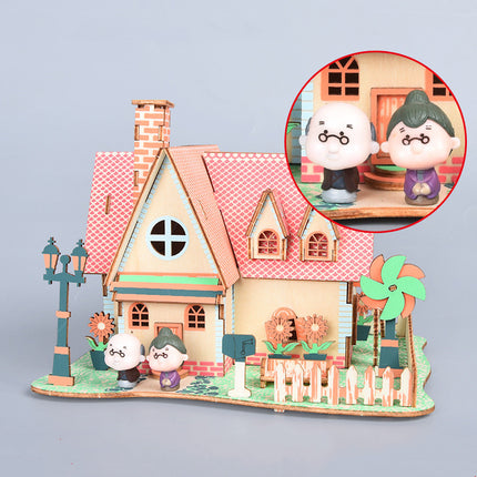 Wooden three-dimensional puzzle