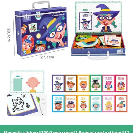 Magnetic Puzzle Children's Puzzle Magnetic Stickers Toys Wooden