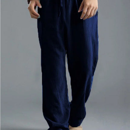 Men's Breathable Linen Loose Casual Sports Pants