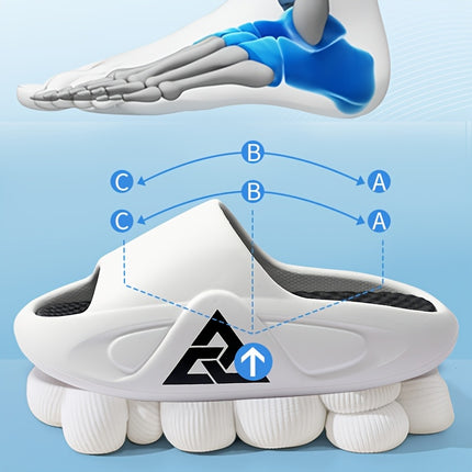 2 pcs Men'S Summer Slippers for Outdoor Use, Featuring a Trendy Korean Design with an Ultra-Thick,