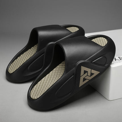 2 pcs Men'S Summer Slippers for Outdoor Use, Featuring a Trendy Korean Design with an Ultra-Thick,