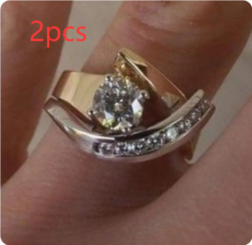 Personalized Creative Zircon Ring European And American 18K Gold Plated