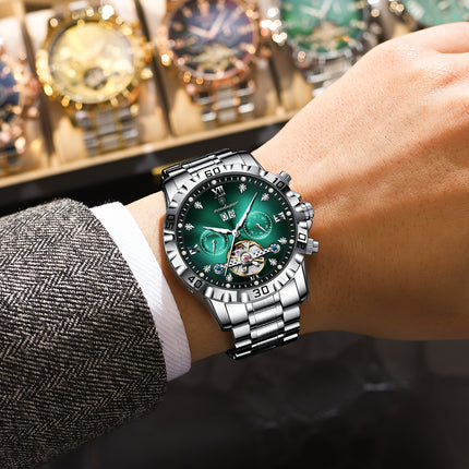 Men'S Luxury Business Watch with Automatic Movement, Waterproof, Luminescent Hands