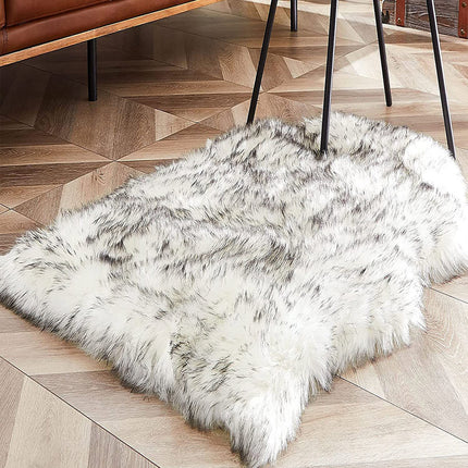 1pc Modern Luxury Shag Rug, Faux Fur Sheepskin, Polyester Acrylic, Machine Made, Knit, Medium Pile,