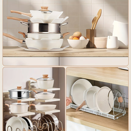 15pcs Ceramic Non-Stick Cookware Set Compatible for Induction
