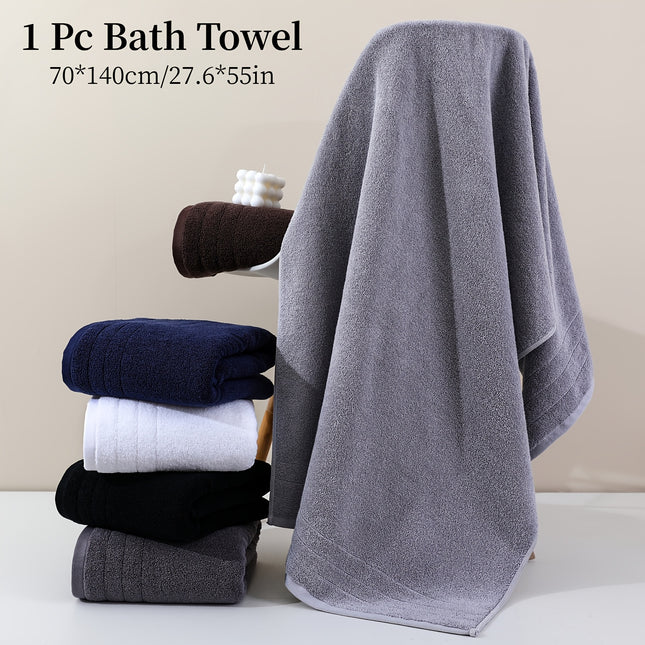 1pc Cozy Cotton Bath Towel - 70.1cm x 139.7cm, Thickened for Warmth, Quick-Drying