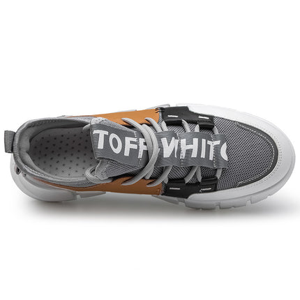 Leather panel casual sneakers