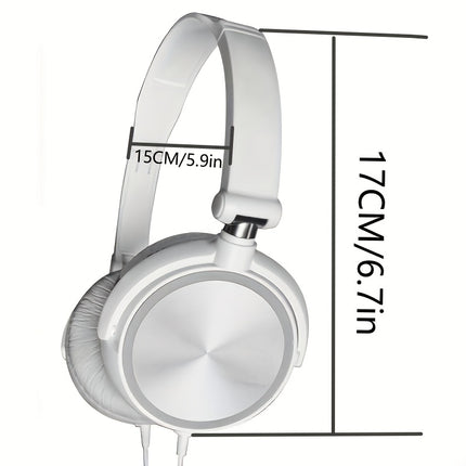Wired Headphones, Foldable Bass With Microphone, Headset, 47.24inch Cable,