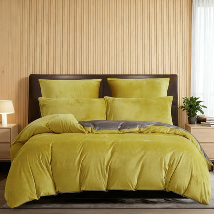 Dxhome Winter Black Solid Color Flannel Bedding Set, 135x200cm Duvet Cover & 80x80cm Pillowcase