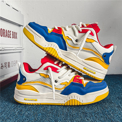 Men'S Fashionable and Versatile Casual Flat Sports Shoes Microfiber Upper, PVC Sole, Lace Closure,
