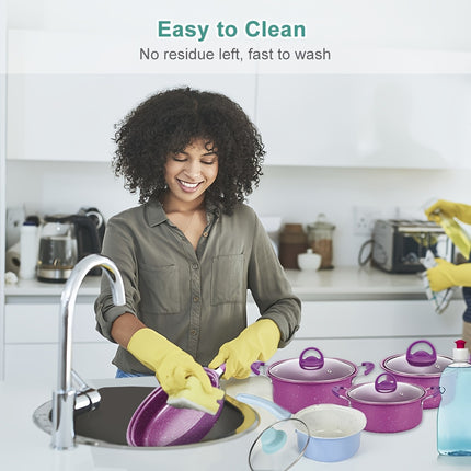 13pcs Kitchen Cookware Set - Heat Resistant Pots Pan Set