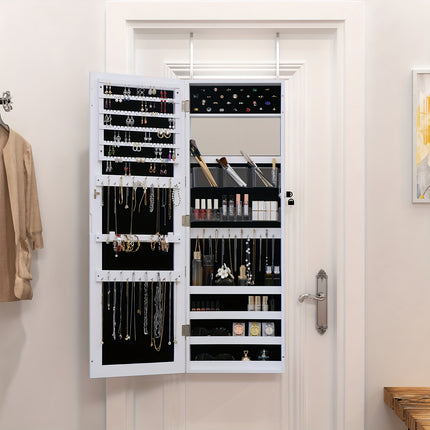 Full Length Mirror Jewelry Armoire Cabinet with Jewelry Storage Baskets,