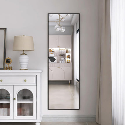 Length Mirror, Large Self-Supporting Mirror, Floor Mirror, Complete Wall Mirror with Aluminum Frame,