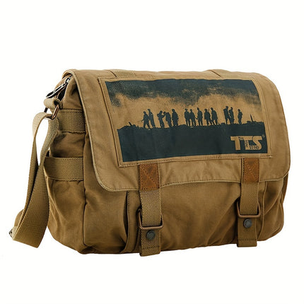 Camping Canvas Satchel Messenger Bag, Vintage Style Casual Travel Crossbody Bag