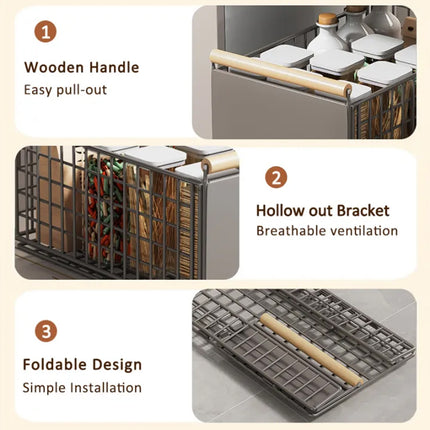 New Kitchen Pull-Out Cabinet Organizer, Sliding Rail Drawer for Spice and Bottle Storage
