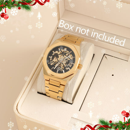 Fashion Men's Luxury Automatic Mechanical Watch - Stainless Steel Black Dial, Alloy Case, Alloy Dial,